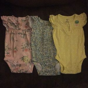 Carters girls ruffled cap sleeve onesie 3/pk